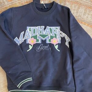Madhappy Navy Crewneck Sweater with Floral Design